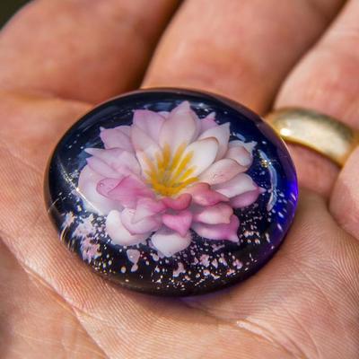 Pink Lotus Glass Weight